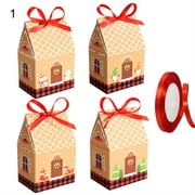Funie 24 Set Candy Bags Multi-function Wide Usage Paper House Shape Christmas Snack Package Boxes for Present Decor
