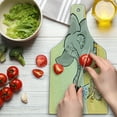 thumbnail image 3 of Animal Cutting Board, Funny Bathing Mouse Trunk in the Desert Cartoon Animal Print, Decorative Tempered Glass Cutting and Serving Board, Wine Bottle Shape, Grey Yellow Cream, by Ambesonne, 3 of 5