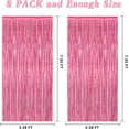 thumbnail image 3 of WarmHaven 8 Pack Pink Backdrop, 3.28 FT x 7.05 FT Pink Birthday Decorations, Metallic Pink Backdrop for Photoshoot Foil Curtains Party Streamer, Bachelorette Decorations Birthday Photo Booth Props, 3 of 14