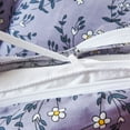 thumbnail image 5 of HoneiLife 3pc Duvet Cover King Size - 100% Cotton Comforter Floral Breathable Duvet Cover with Zipper Closure & Corner Ties, Purple Flower, 5 of 7