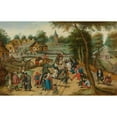 thumbnail image 2 of Pieter Brueghel The Younger 18x13 Black Ornate Wood Framed Double Matted Museum Art Print Titled - Return from the Kermesse, 2 of 5