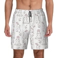 thumbnail image 2 of Picia Bunny And Bird pattern Mens Swim Trunks with Compression Liner Stretch Beach Shorts Quick Dry with Zipper Pockets No-Chafing Board Shorts-Medium, 2 of 9