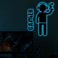 thumbnail image 6 of Gamer Wall Decals Stickers Glow in The Dark Wall Decals Game Wall Stickers Gaming Controller Wall Decals Game Room Decor Video Game Decal for Boys Kids Girls Bedoom Playroom Wall Decor… (Blue), 6 of 6