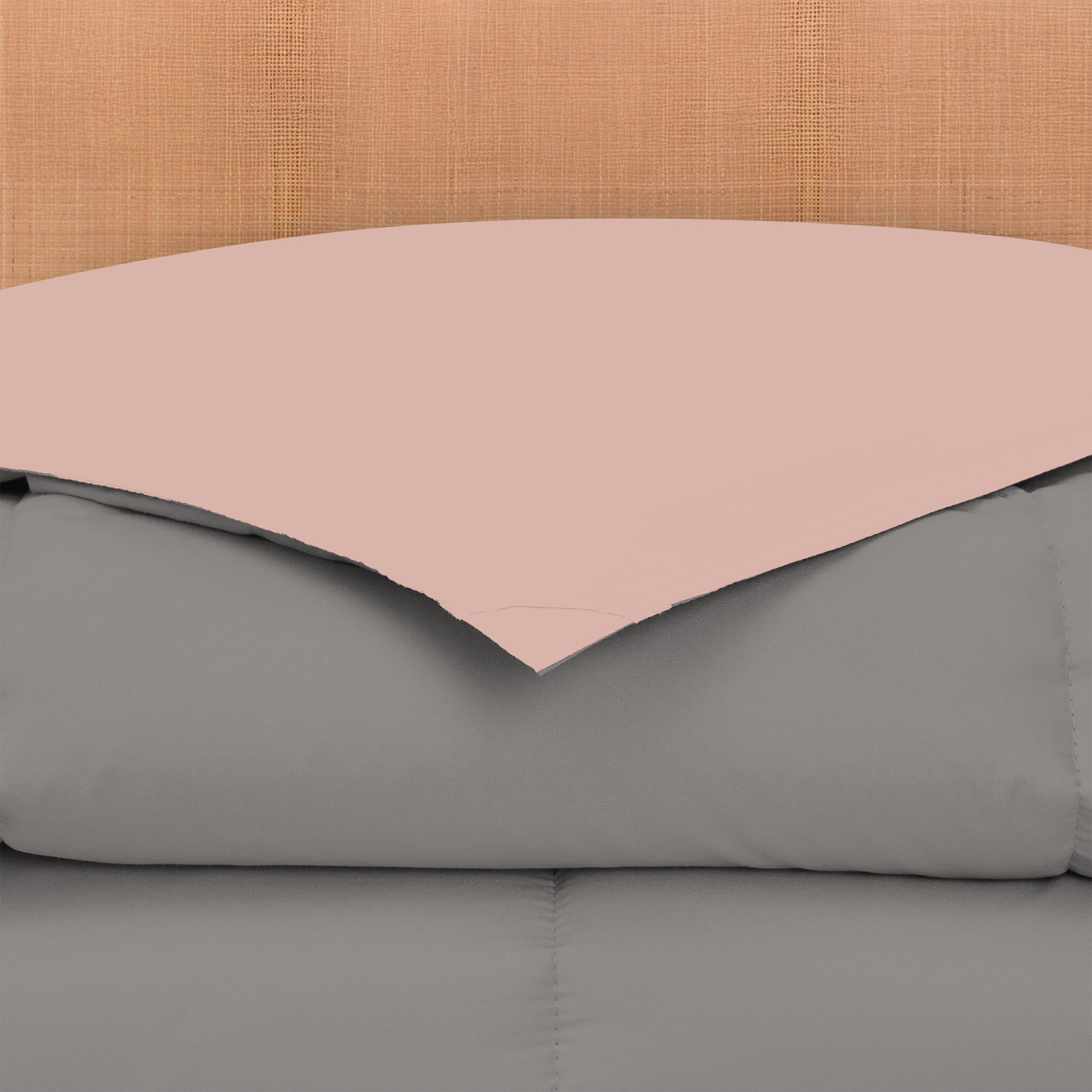 Modern Threads Reversible Charcoal & Misty Rose All-Season Down Alternative Adult Bed Comforter, Queen