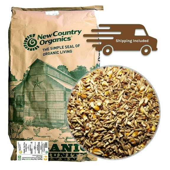 New Country Organics | Chicken Feed | Scratch Feed for Adult Poultry | Soy-Free | 9% Protein | Certified Organic and Non-GMO | 25 lbs