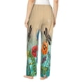 thumbnail image 3 of Picia Colorful Plants And Insects Womens Soft Woven Cotton Elastic Waistband Sleep Pajama Pant Lounge Sleep Pant With Pockets And Drawstring-Small, 3 of 9