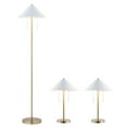 thumbnail image 2 of SAFAVIEH Prisma Floor and Table Lamps Set, Gold/White, Set of 3, 2 of 6