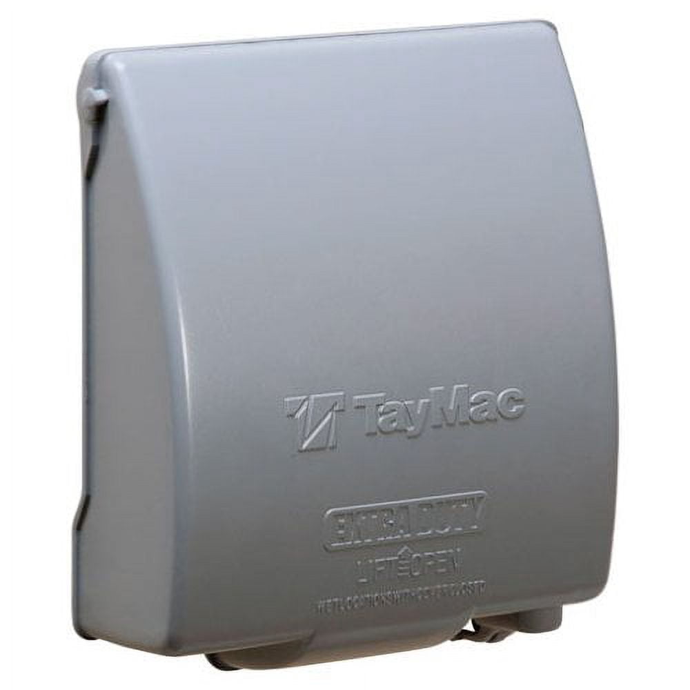 Taymac Metal Vertical Low Profile Double Gang 55 In 1 In Use Weather Proof Cover, Gray