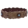 thumbnail image 2 of Women's 3" (75mm) Wide Boho Link Turquoise Silver Studded Leather Belt, 2 of 3
