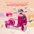 thumbnail image 4 of QEEKA 12V Electric Kids Motorcycle,2 Seater Ride on 3 Wheel Scooter with 2.4G Parental Remote Control,USB,Music,Horn,Light,Big Storage Box,Dual Motor Electric Moped for Kids 3+,Rose Red, 4 of 10