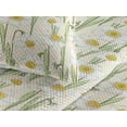 thumbnail image 3 of Ambesonne Summer Vibe Quilted Bedspread Set 3 Pcs, Garden Daffodils Print, King, Eggshell Pistachio Green, 3 of 4