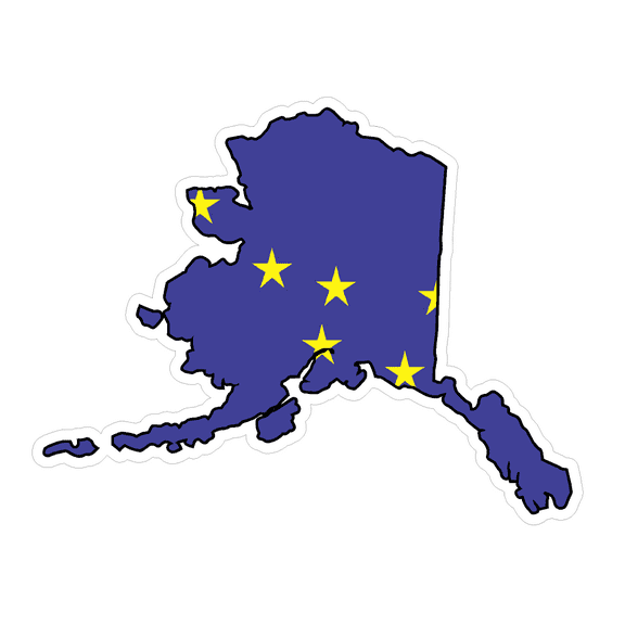 Alaska State (Q4) Shape Flag Vinyl Decal Sticker Car/Truck Laptop/Netbook Window