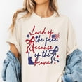 thumbnail image 2 of Land of the Free Because of the Brave T-Shirt – Patriotic USA Graphic Tee with Statue of Liberty and American Flag, 4th of July Shirt for Men and Women, 2 of 7