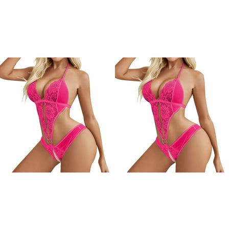 Wijhcboe 2 Pack Woman 4x Womens Lingerie plus Size Sexy Mesh Three PointBuckle Garter Belt with Clips Jumpsuit Sexy Lingerie Underwear Kimono Lingerie Sexy Lingerie for Women plus Size Chri