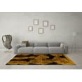 thumbnail image 3 of Ahgly Company Indoor Round Abstract Yellow Modern Area Rugs, 4' Round, 3 of 4