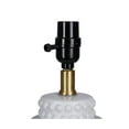 thumbnail image 3 of My Texas House Hob-Nail Ceramic Table Lamp, White Finish with Brass Accents, 18" H, 3 of 6