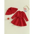 thumbnail image 3 of Honganda Toddler Girl Woolen Pea Coat Long Sleeve Button Cardigan Jacket for Infant Baby Spring Fall Outwear, 3 of 9