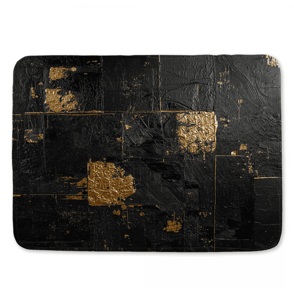 Black Gold Abstract Bath Mat