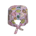 thumbnail image 2 of Salouo Cute Donuts Print Adjustable Working Caps,1 Pcs Working Hats Elastic Scrub Hats Elastic Tie Back Hats Unisex Nurse Scrub Cap Nurse Hats ,One Size, 2 of 7