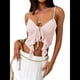 thumbnail image 3 of Top Corto con Lazo Frontal para Mujer, Estilo Y2K, con Tirantes Finos y Encaje, Holgado, para Salir, Camiseta de Tirantes con Abertura, y Elegante Rosa M, 3 of 8