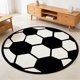 thumbnail image 4 of Alfombra con forma de fútbol, súper suave, acogedora, dormitorio, pasillo, decoración., 4 of 9