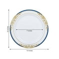 thumbnail image 3 of Balsa Circle 10 White Plastic Salad 10" Plates Royal Blue Gold Trim Disposable Tableware, 3 of 8