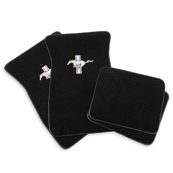 Scott Drake ACC-FM-EMB-BK Embroidered Carpet Floor Mats Black