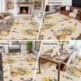 thumbnail image 5 of Easter Rabbits Area Rugs 6'x9', Small Throw Rugs for Kitchen Dining room, Spring Yellow Flowers Country Plants Vintage Indoor Outdoor Rug Non-Slip Low Pile Carpet Runner Reversible Floor Mats, 5 of 8