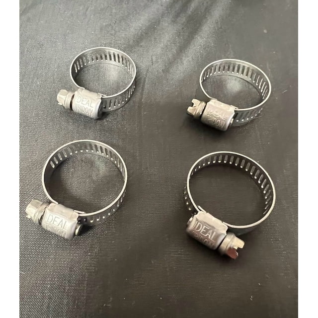 Helix Racing Hose Clamp 114-6408 0.39 Inch To 0.98 Inch Clamping Range; Worm Gear Style; Stainless Steel; Pack Of 4