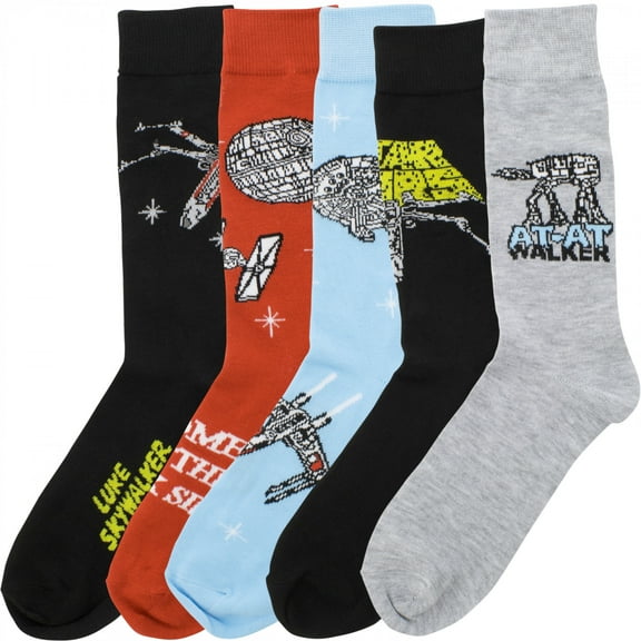 Star Wars 894256 Spaceships Pack of Crew Socks - 5 Pair