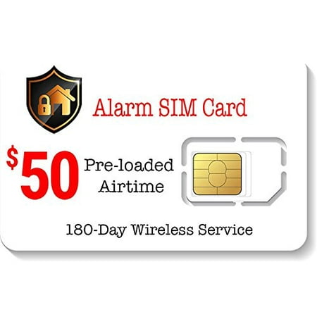$50 Prepaid Alarm SIM Card for GSM Home Security Alarm System 180 Day