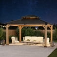 thumbnail image 2 of Clouddwell 12'*14' Upgraded Cedar Gazebo,Cedar Hard Roof Gazebo,with Double-Layer Galvanized Steel Roof,Suitable for Backyard,Desk,and Lawn, 2 of 8