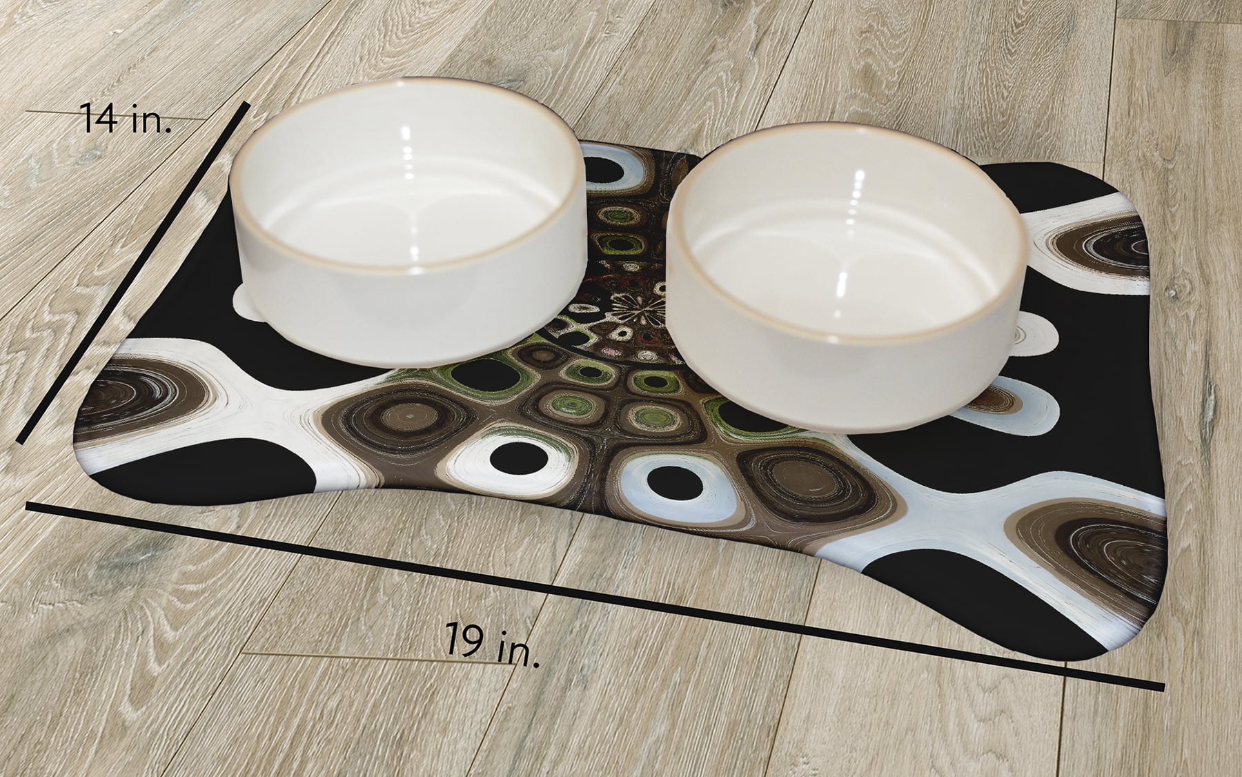 Simply Daisy Autumn Splash Bone Shape Pet Feeding Mat for Dogs