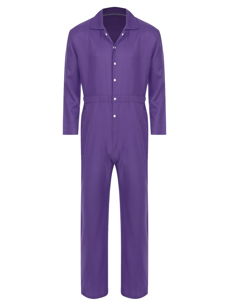 Sxiwei Coverall for Men Mechanics Workwear Button Up Long Sleeves