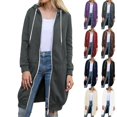 thumbnail image 7 of Women's Zip Up Hoodies Oversized Fleece Long Sweatshirts Casual Long Sleeve Hoodie Jacket Coat, 7 of 7