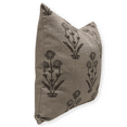 thumbnail image 2 of Fabdivine Block Print Throw Pillow Cover, 26x26 Inch Thick Linen Handmade Cushion Cover, Floral Print Boho Design Grey Pillow Cover for Sofa and Couch, 2 of 5