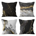 thumbnail image 1 of Premium Black and Gold Marble Pillowcase Set for Sofa and Living Room Decor, 1 of 6