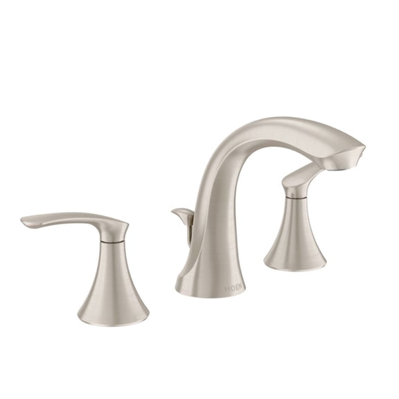 Moen 5011SRN Seena Two-Handle Widespread High-Arc Bathroom Sink Faucet Spot Resist Brushed Nickel
