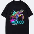 thumbnail image 3 of Tshirt Black Colorful Sea Turtle Mexico The Gulf Of Design For Beach Vacation Travel Souvenirs, 3 of 4
