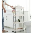 thumbnail image 5 of Modern Home 4 Tier Narrow Sliding Storage Organizer Rack - Laundry/Bathroom/Kitchen Rolling Cart (White), 5 of 7