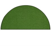 Heavy Duty Artificial Grass Turf Indoor Outdoor Green Grass Area Rug for Dogs, Patios, Porches with A Marine Backing - 66" x 132" Half Round