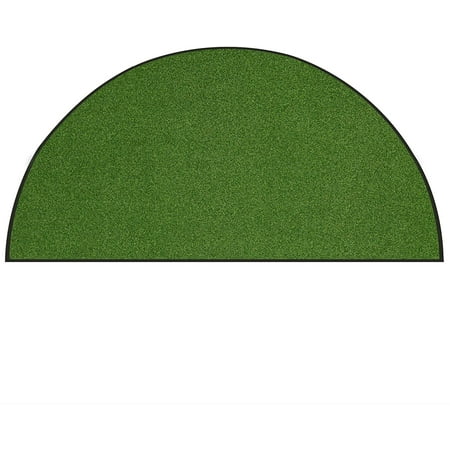 Heavy Duty Artificial Grass Turf Indoor Outdoor Green Grass Area Rug for Dogs, Patios, Porches with A Marine Backing - 27" x 54" Half Round