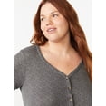 thumbnail image 3 of Joyspun Women's Hacci Knit V-Neck Chemise, Sizes S to 3X, 3 of 4