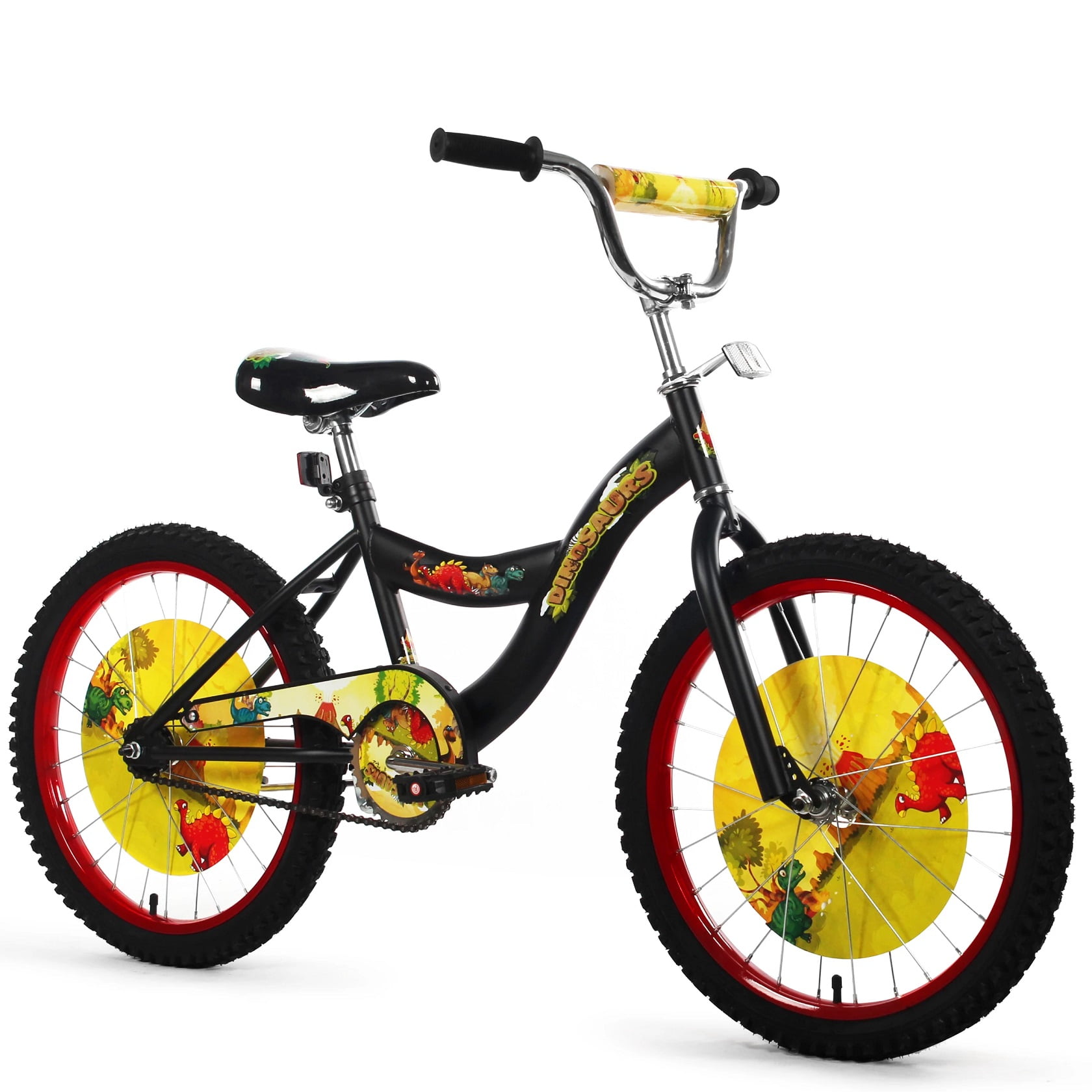 ZycleFix Dino Black BMX 20-inch Frame with Safety Reflectors, Ages 5 - 9 yrs (Rider height 52-60") - Walmart.com