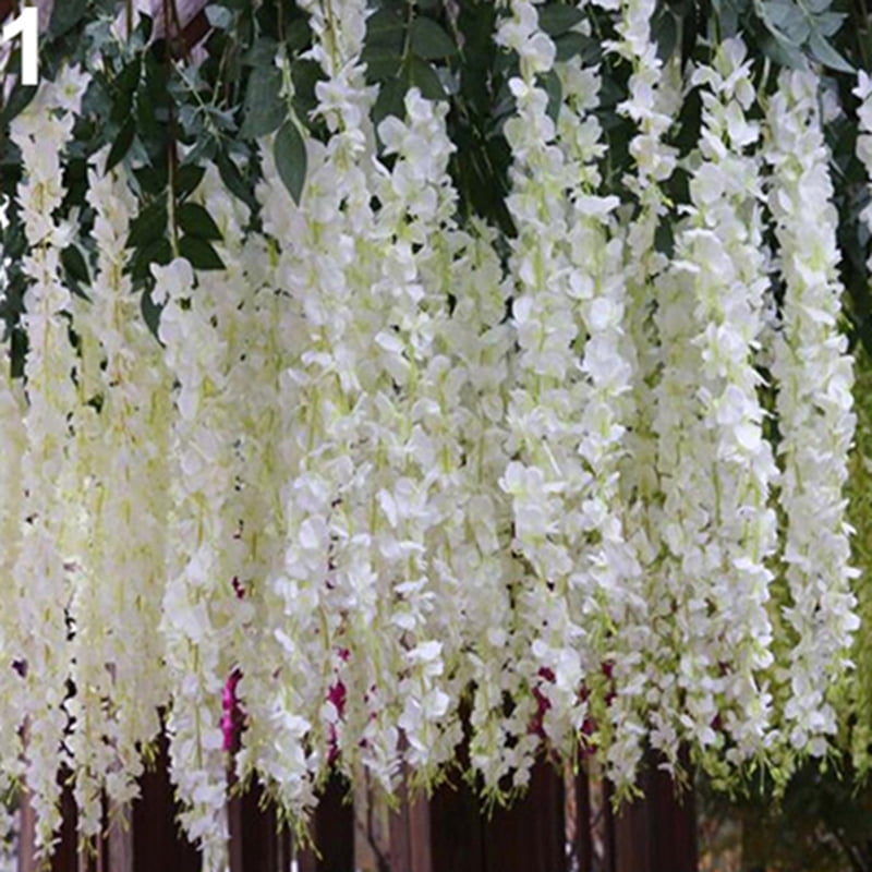 Wisteria Flowers Vine Silk Flower Wedding Garden Party Hanging Decor Peachy 