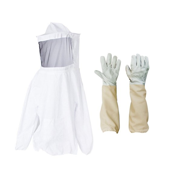 Protective Beekeeping Jacket Veil Smock Beekeeping Hat Sleeve Beekeeper Suit Apiculture Bee Dress ,Comfortable and Sturdy