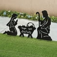 thumbnail image 4 of HELLOYOUNG Metal Nativity Scene Cowshed Design Stable Silhouette Outdoor Christmas Ornament 3-Piece, 4 of 5