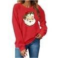 thumbnail image 6 of Cadancy Womens Christmas Top Cute Santa Claus Funny Graphic Crew Neck Sweatshirts Winter Casual Long Sleeve Party Shirts Xmas Vacation Fashion Outfits 2025, 6 of 9