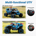 thumbnail image 2 of 24V 400W Kids Ride on Car UTV W/Remote Control, Powered Ride on Toys with 4 Wheels Suspension, 3 Speed, Music for Kids Age 3+, Blue, 2 of 9