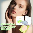 thumbnail image 4 of Oil Control Blotting Paper with Powder Puff Portable Matte Finish Pressed Powder For All Skin Types Long Lasting Makeup Travel Size, 4 of 8
